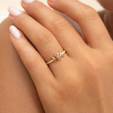 Triple Moon Goddess Pentagram Ring