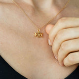 Triple Moon Goddess Pentagram Necklace