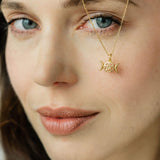 Triple Moon Goddess Pentagram Necklace