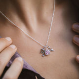Single Zodiac Sign Charm with Birthstone Necklace