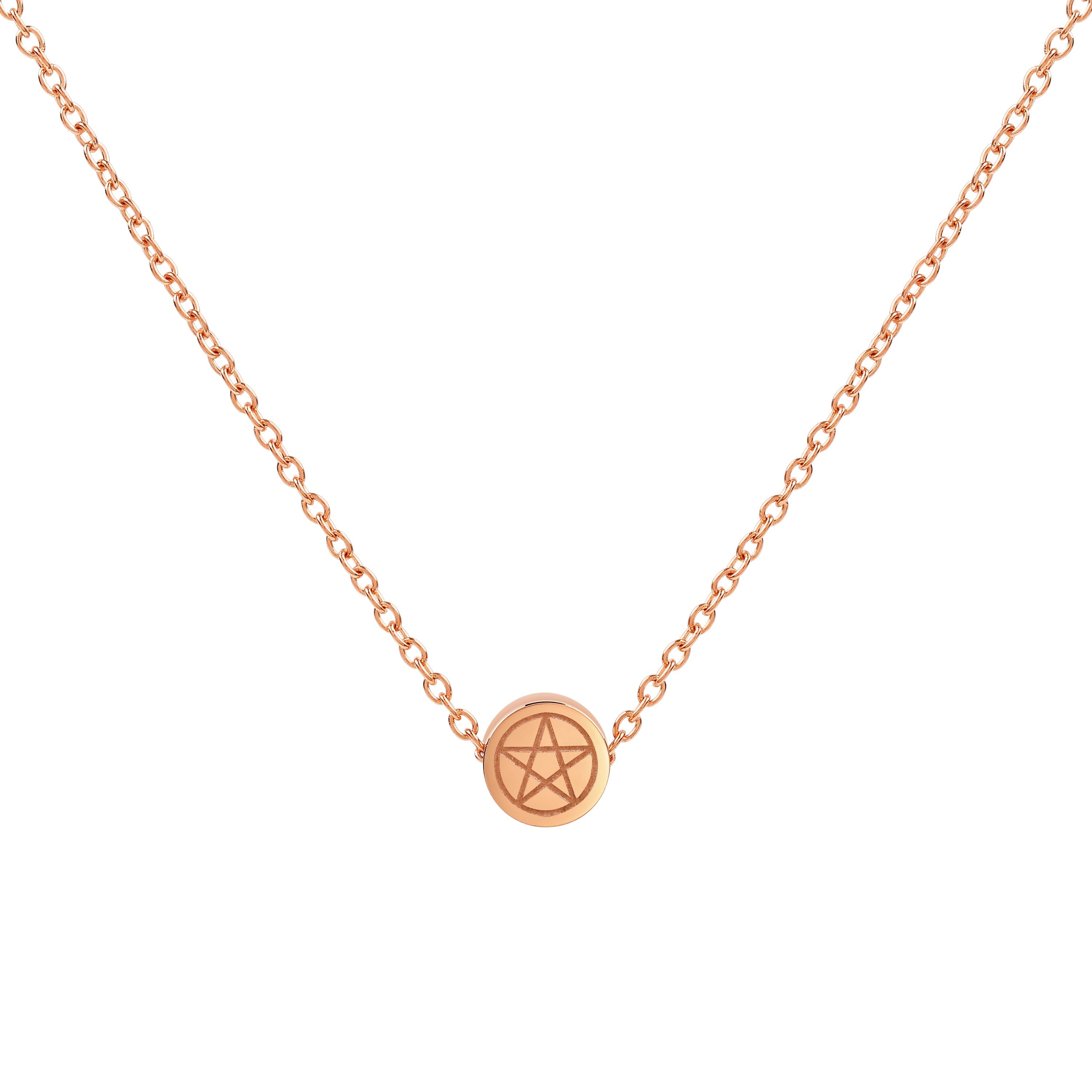 Pentacle Mini Pendant Necklace - Rose Gold