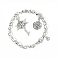 Hecate's Key & Wheel Charm Bracelet Set