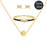 Triple Goddess Ring, Necklace & Stud Earrings Set (Save 25%)