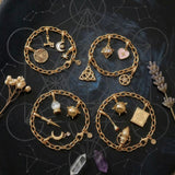 Dark Goddess Charm Bracelet Stack
