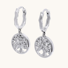 Tree of Life Organic Hoop Earrings
