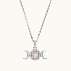 Triple Goddess Rose Quartz Necklace