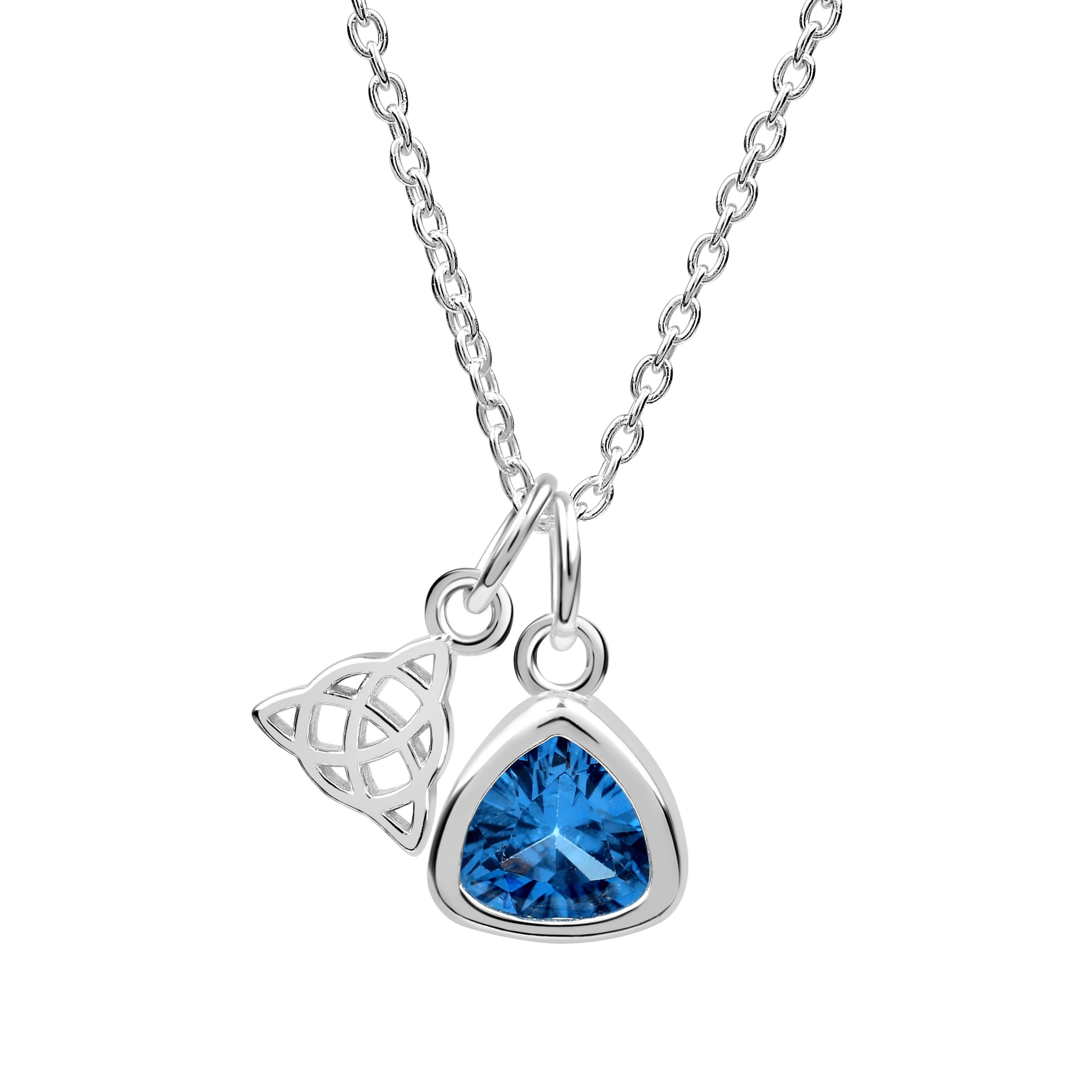 Triquetra Charm with Birthstone Necklace