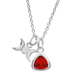 Triple Goddess Charm with Birthstone Necklace