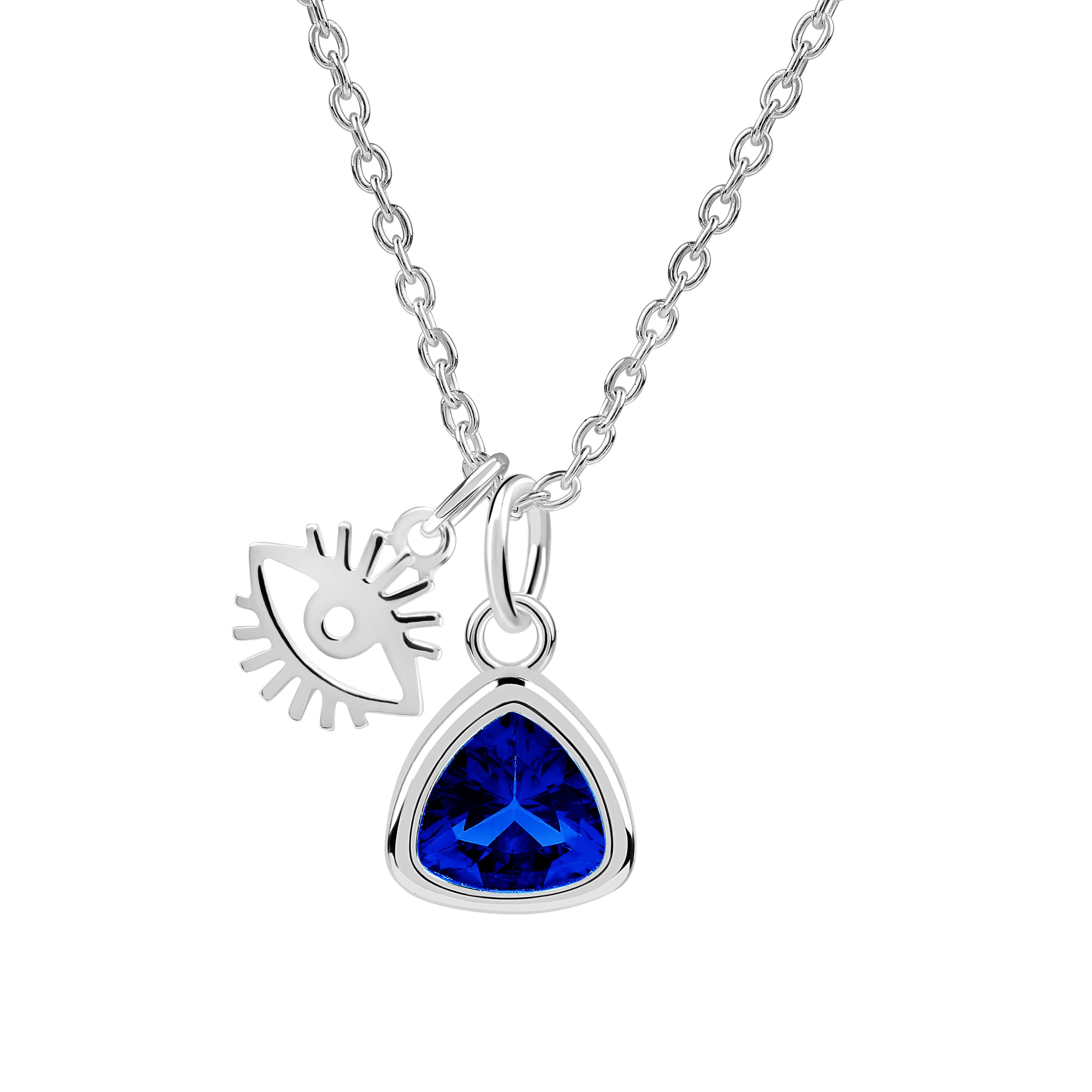 Evil Eye Charm with Birthstone Necklace