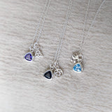 Triple Goddess Charm with Birthstone Necklace