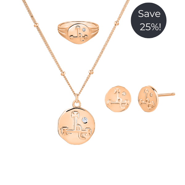 Lilith Sigil Necklace, Ring & Earrings Set - Save 25%